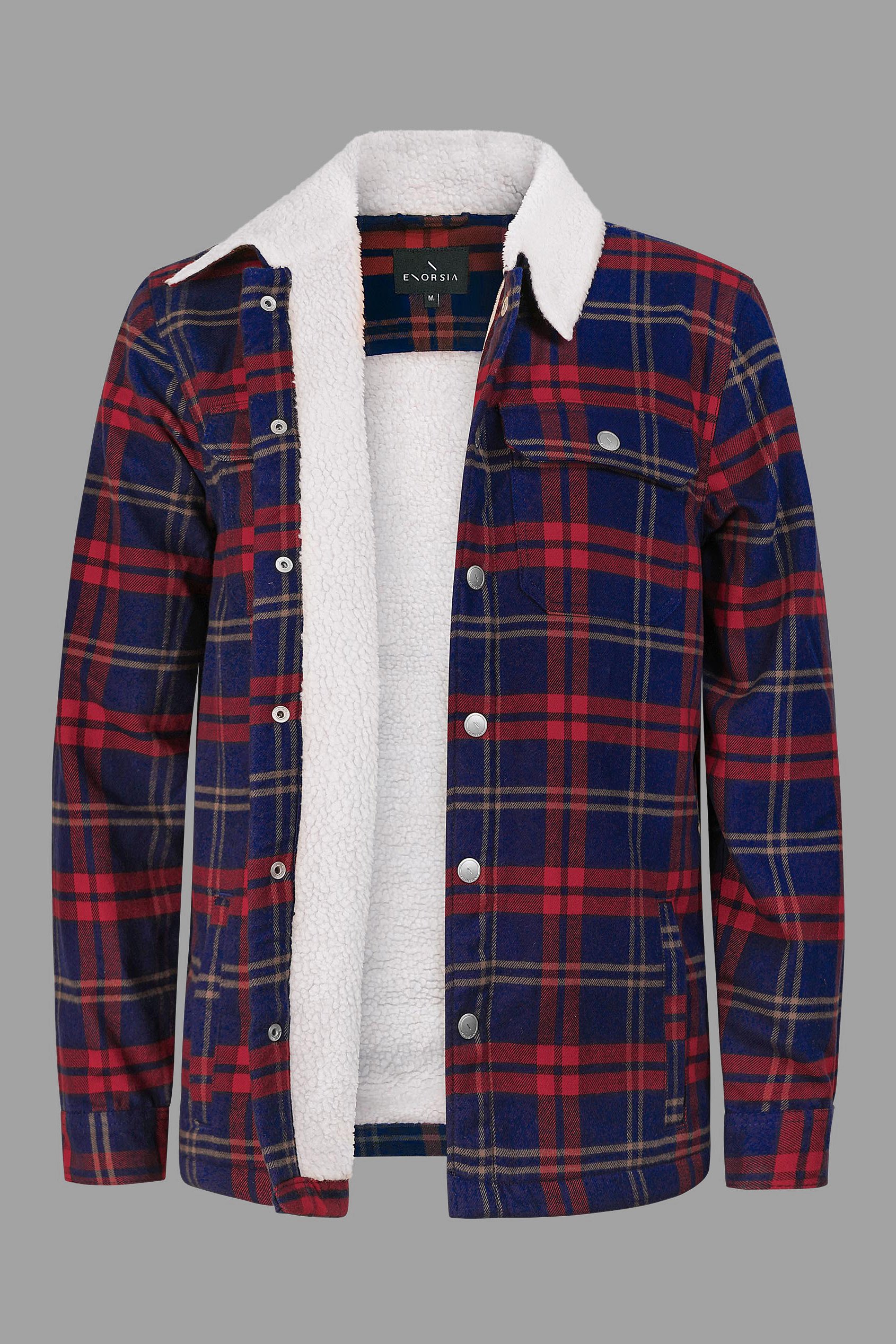 Tartan Check Borg Lined Cotton Shacket