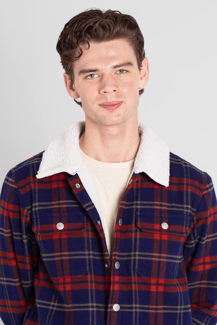 Tartan Check Borg Lined Cotton Shacket