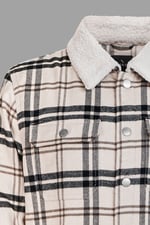 Tartan Check Borg Lined Cotton Shacket