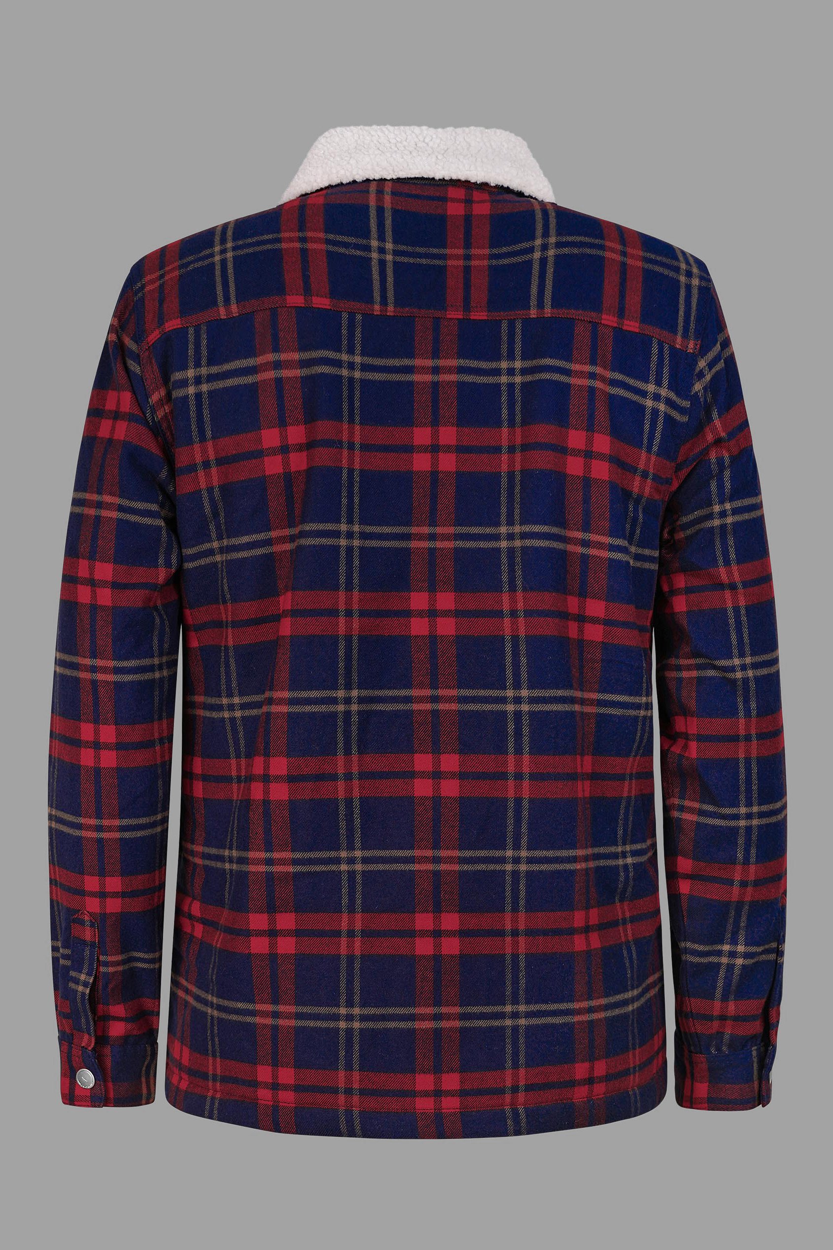 Tartan Check Borg Lined Cotton Shacket