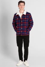 Tartan Check Borg Lined Cotton Shacket