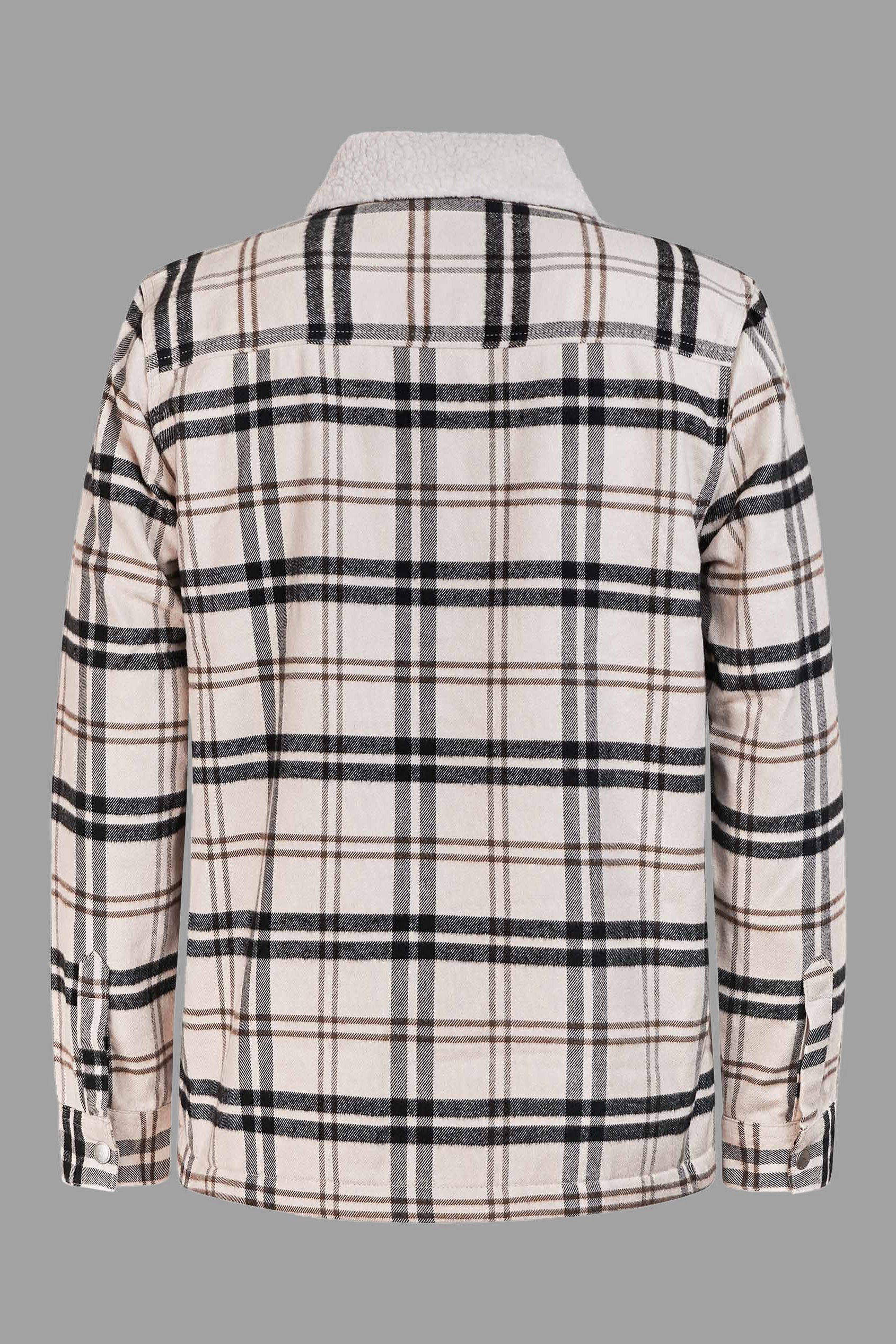 Tartan Check Borg Lined Cotton Shacket