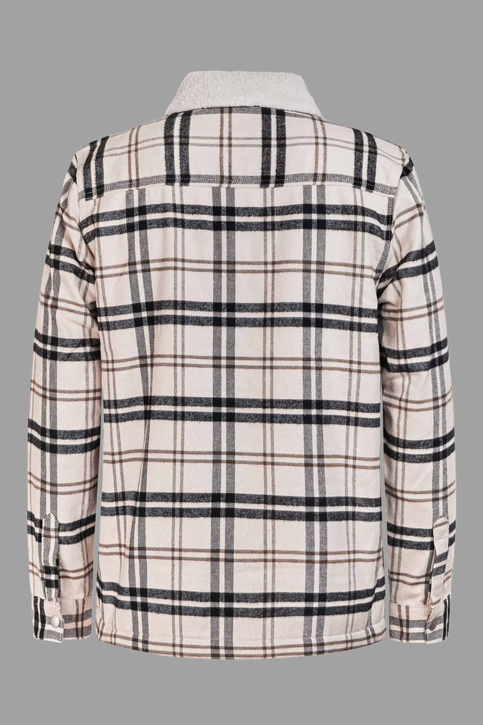 Tartan Check Borg Lined Cotton Shacket