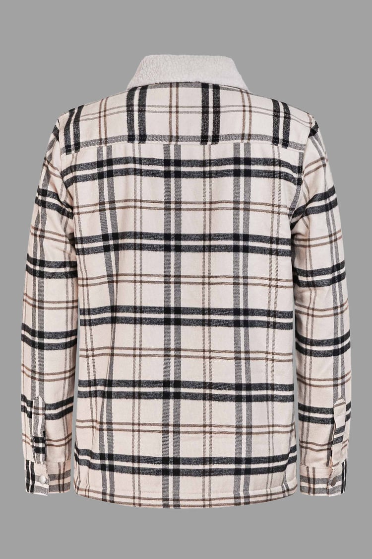 Tartan Check Borg Lined Cotton Shacket
