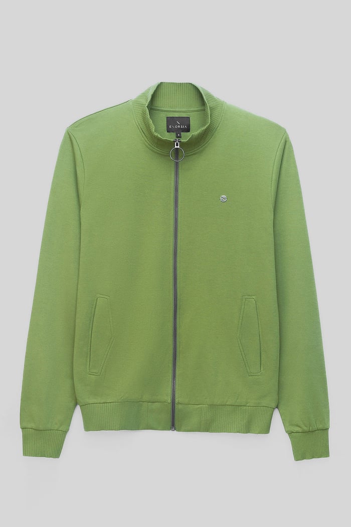 Funnel Neck Zip Through Sweatshirt