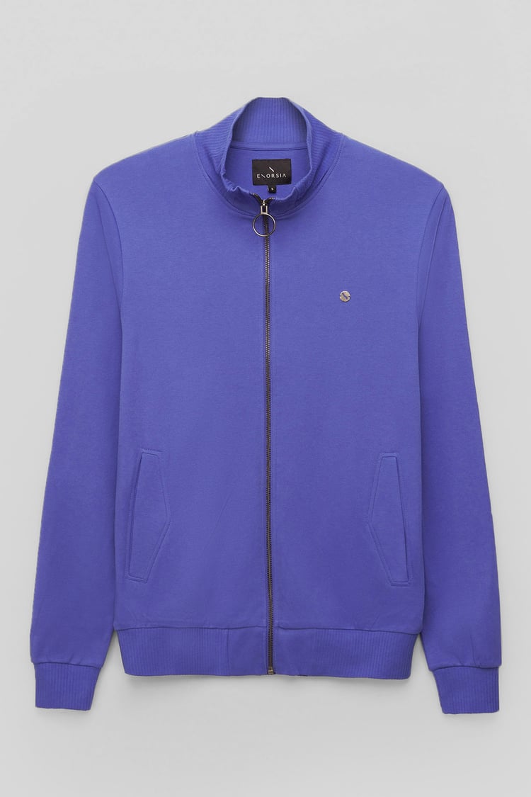 Funnel Neck Zip Through Sweatshirt