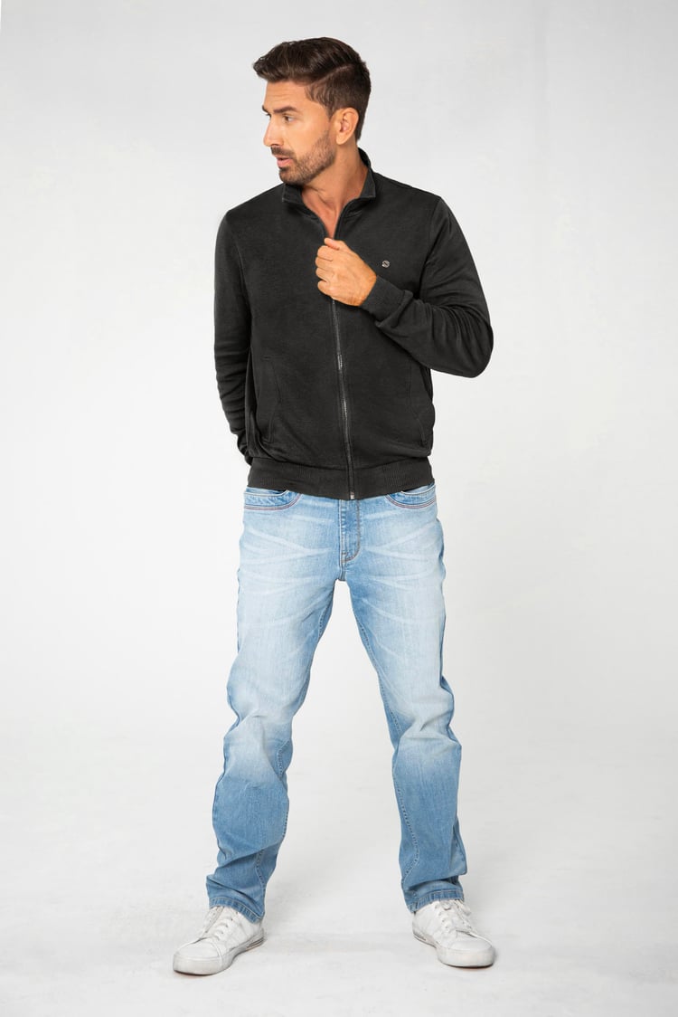 Funnel Neck Zip Through Sweatshirt