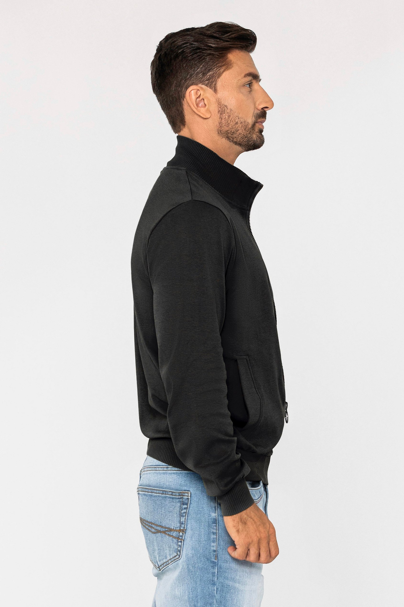 Funnel Neck Zip Through Sweatshirt