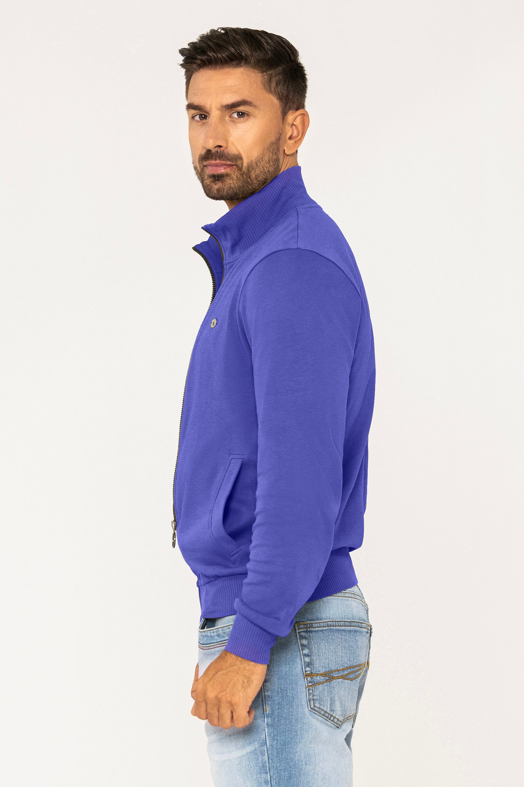 Funnel Neck Zip Through Sweatshirt