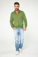 Funnel Neck Zip Through Sweatshirt