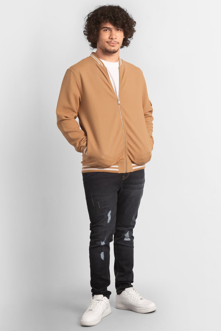 Heavy Waffle Bomber Jacket