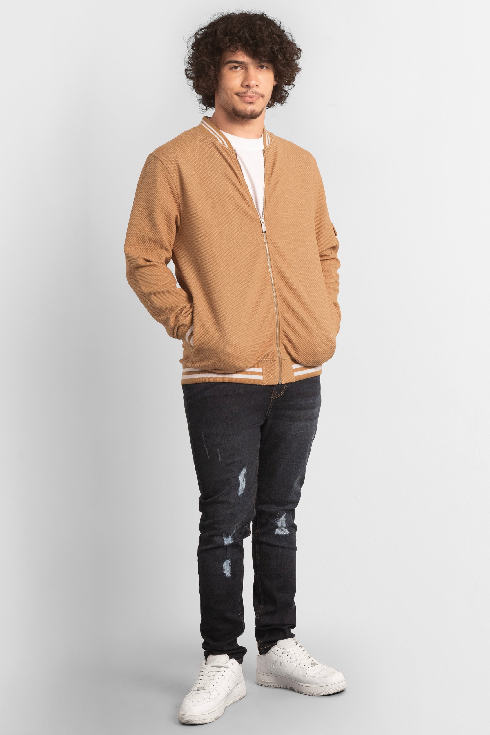 Heavy Waffle Bomber Jacket