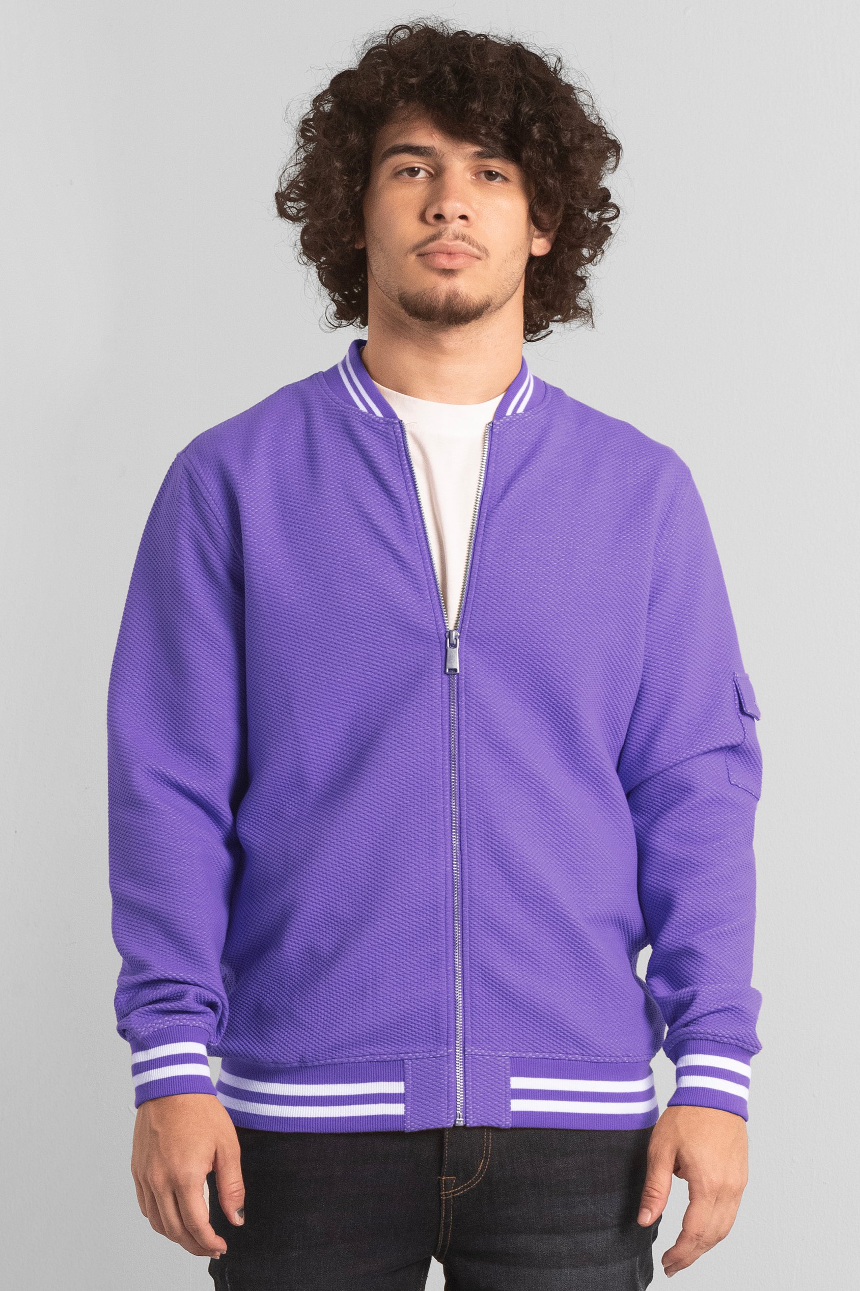 Heavy Waffle Bomber Jacket