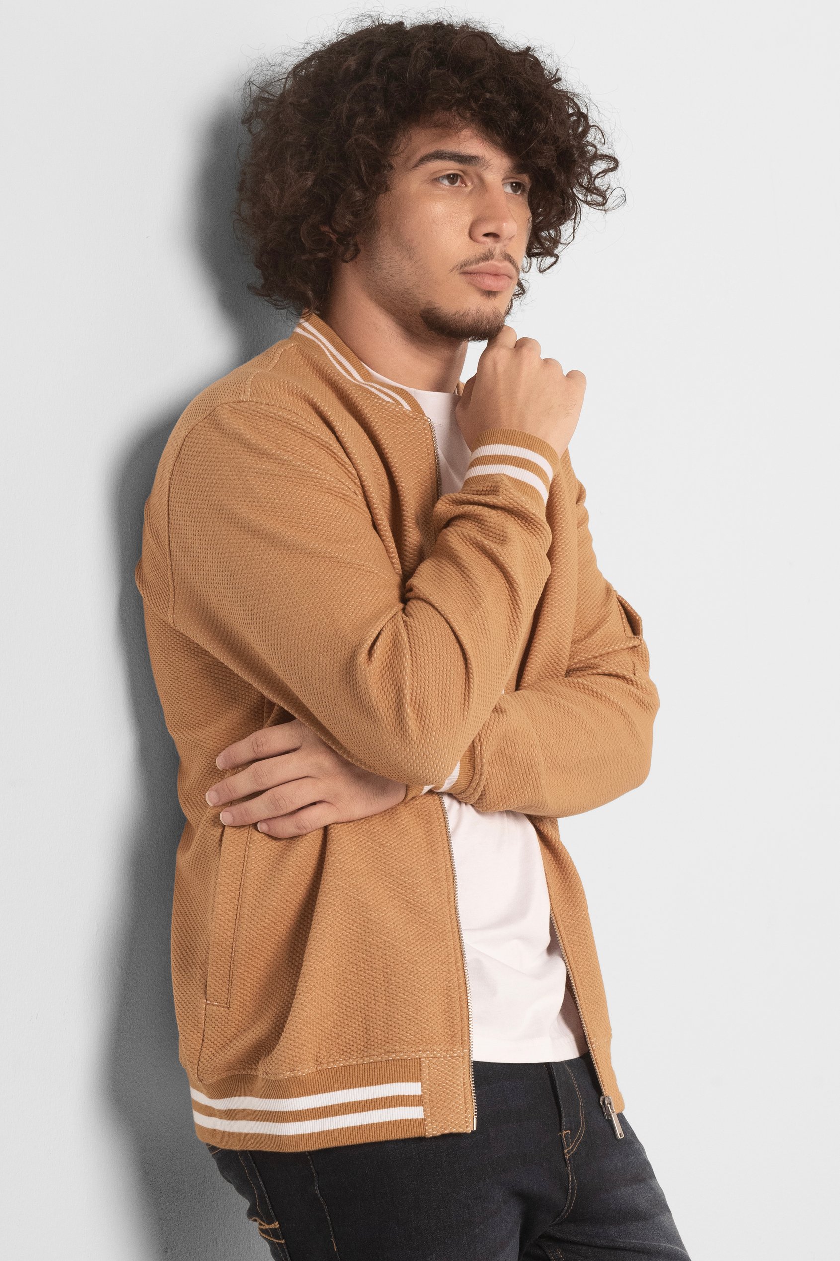 Heavy Waffle Bomber Jacket