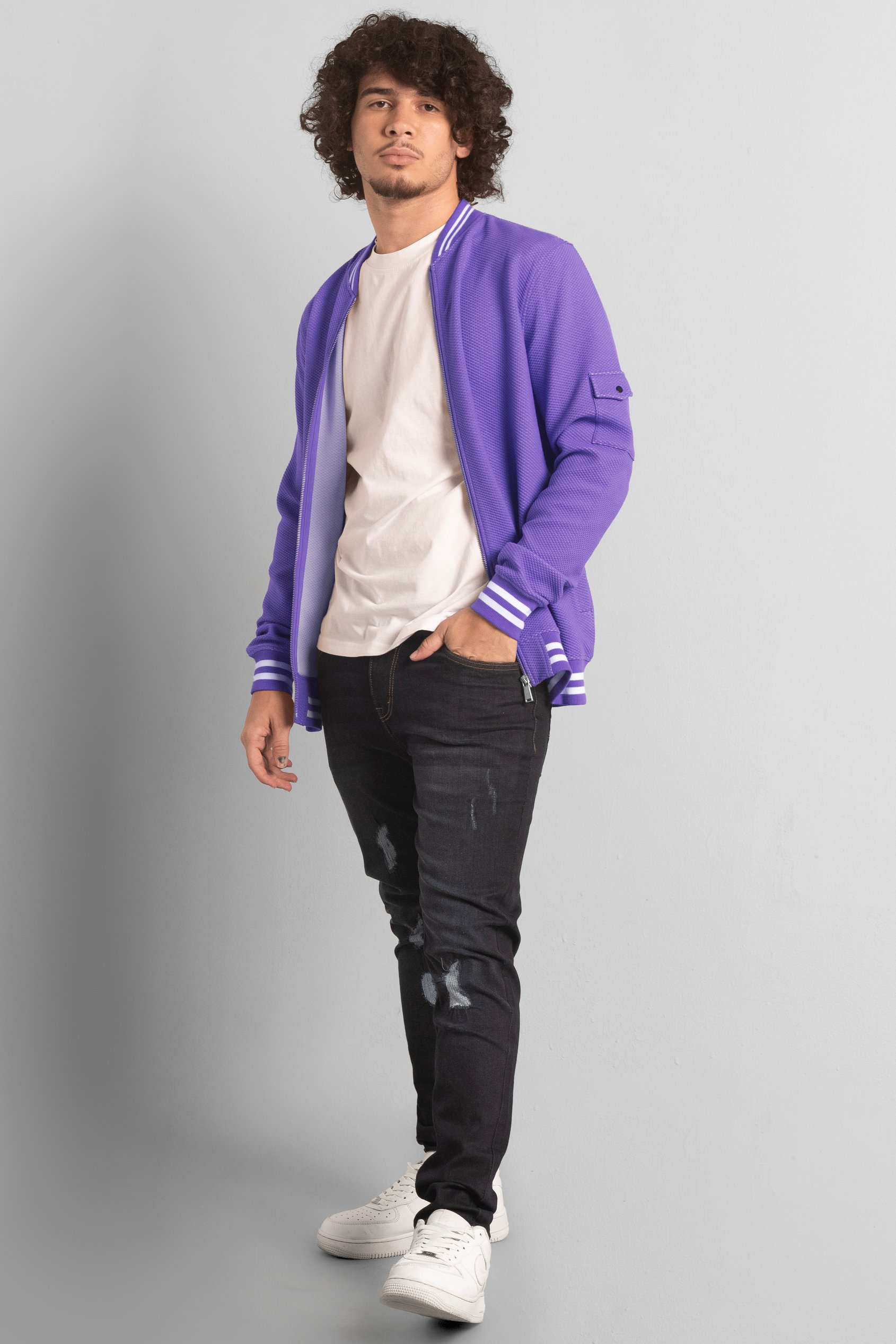 Heavy Waffle Bomber Jacket