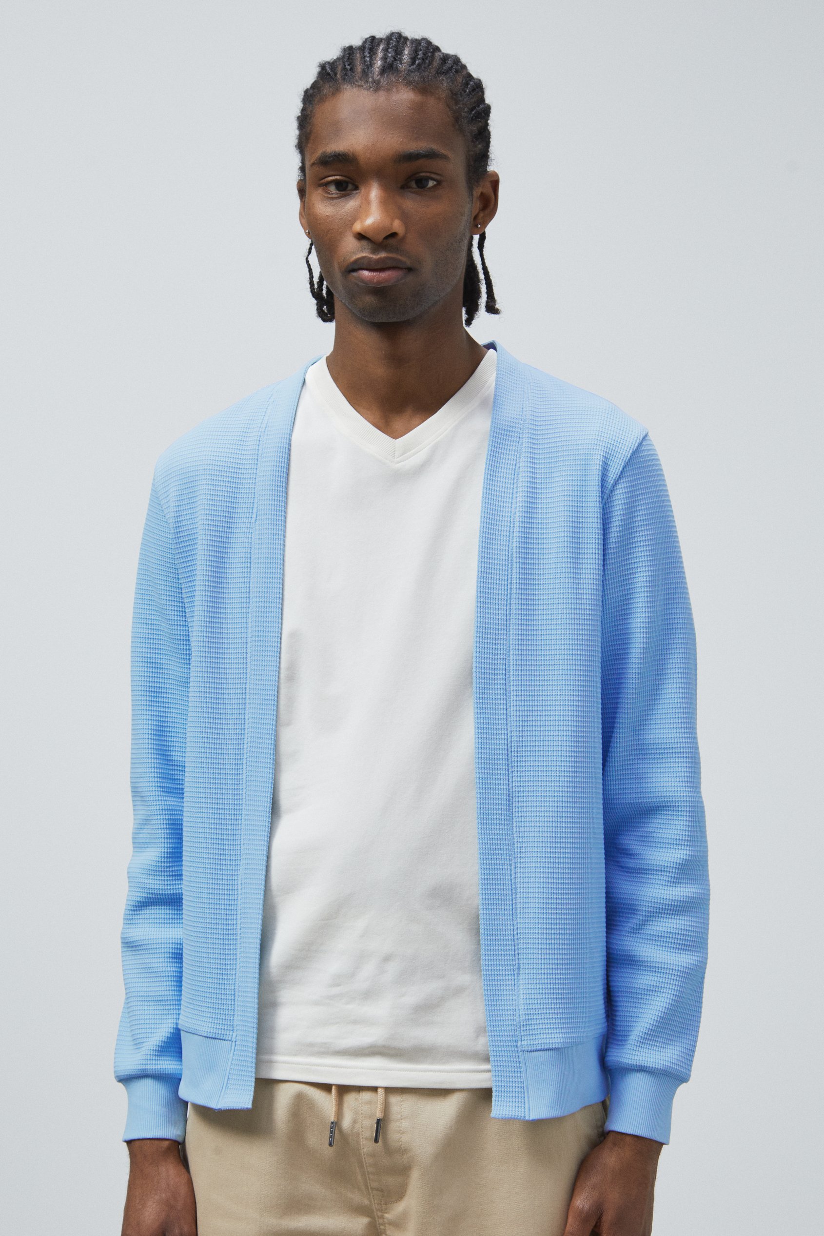 Blue Waffle Cardigan