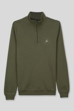 Elbow Patch Half Zip Sweatshirt
