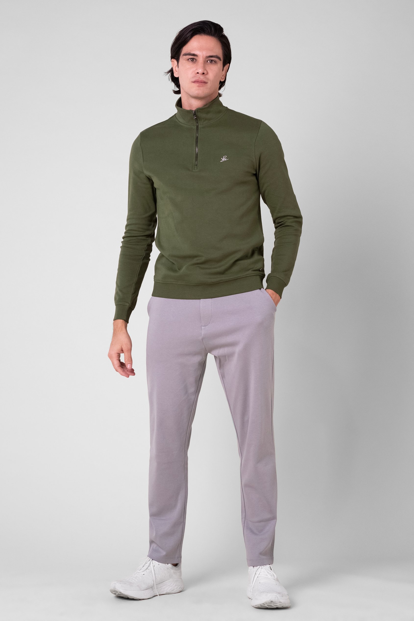 Elbow Patch Half Zip Sweatshirt