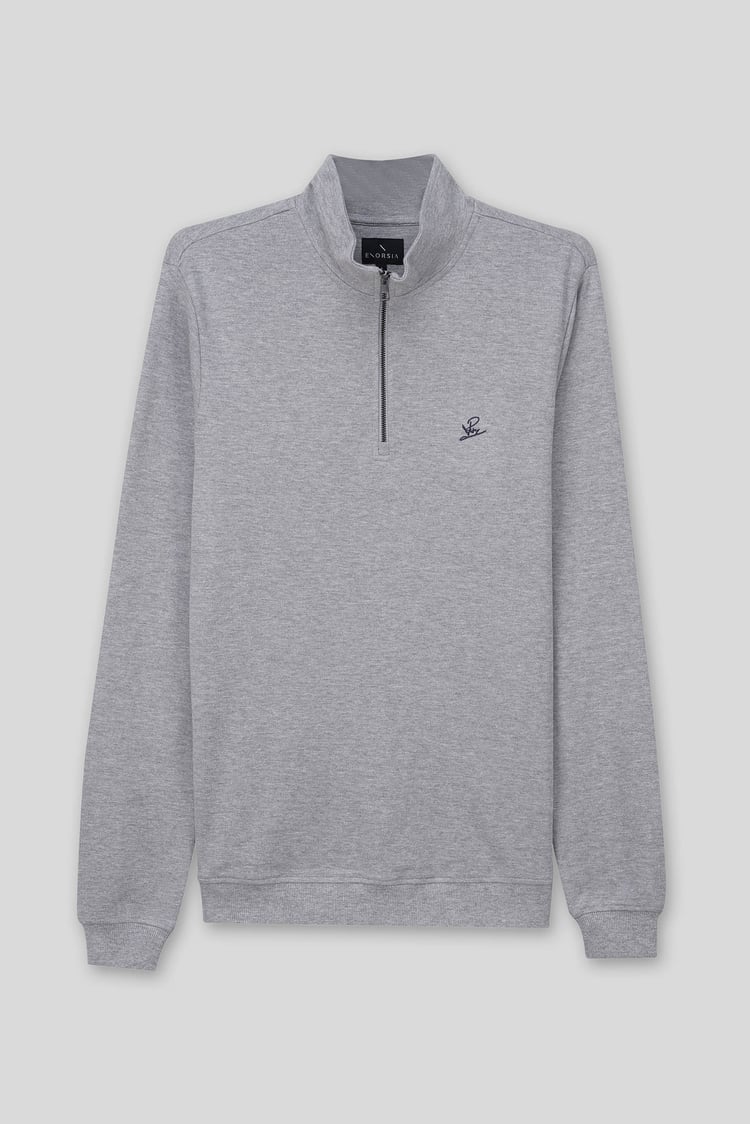 Elbow Patch Half Zip Sweatshirt