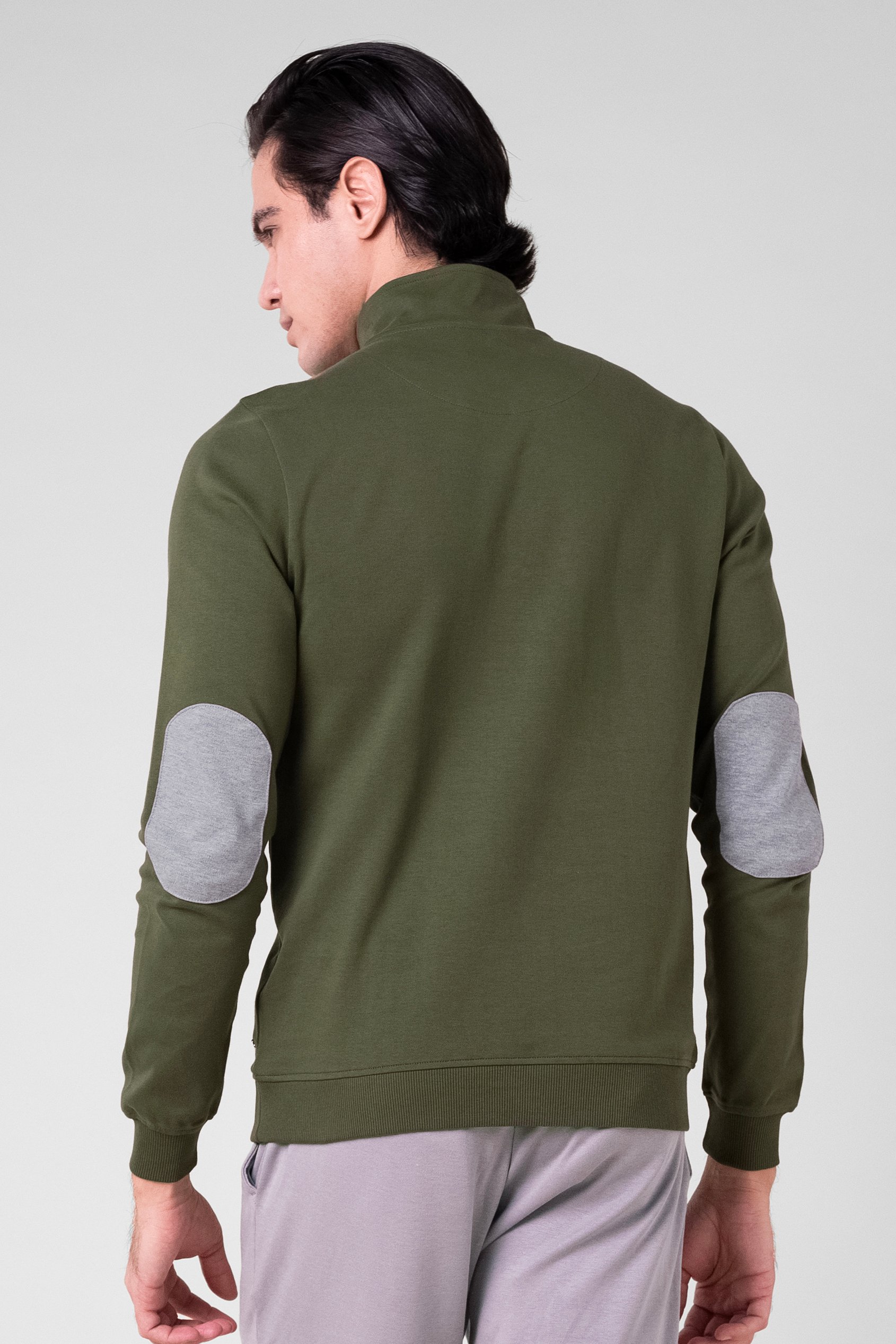 Elbow Patch Half Zip Sweatshirt
