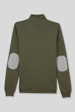 Elbow Patch Half Zip Sweatshirt