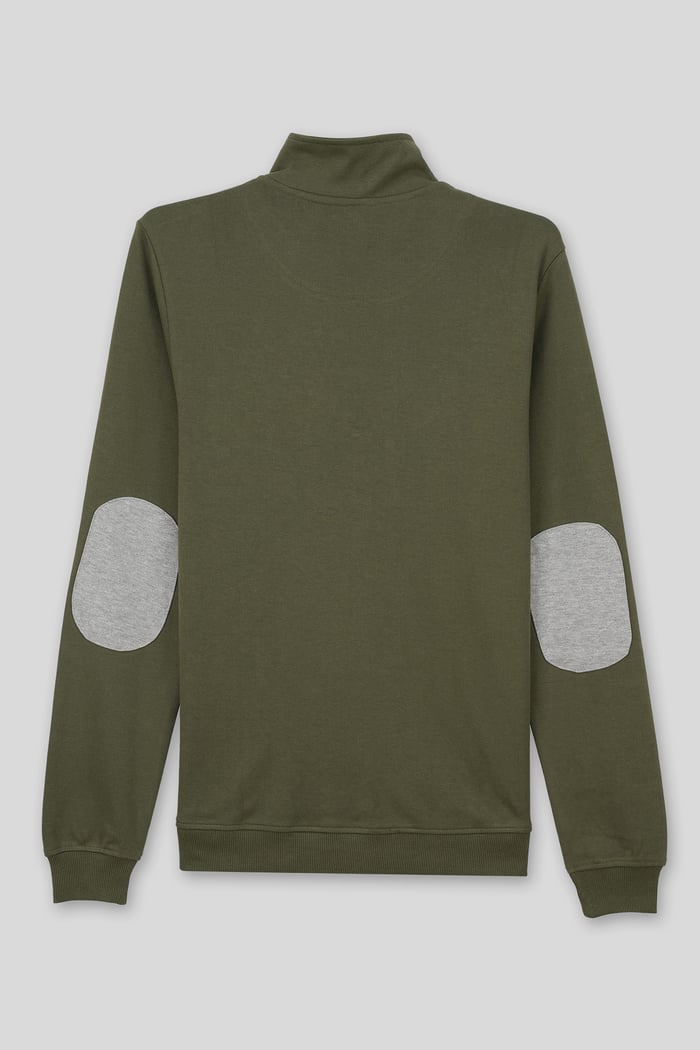 Elbow Patch Half Zip Sweatshirt