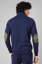 Elbow Patch Half Zip Sweatshirt