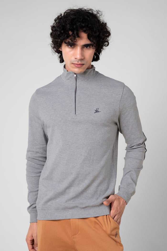 Elbow Patch Half Zip Sweatshirt