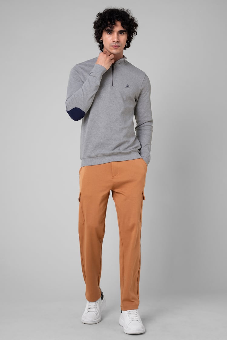 Elbow Patch Half Zip Sweatshirt