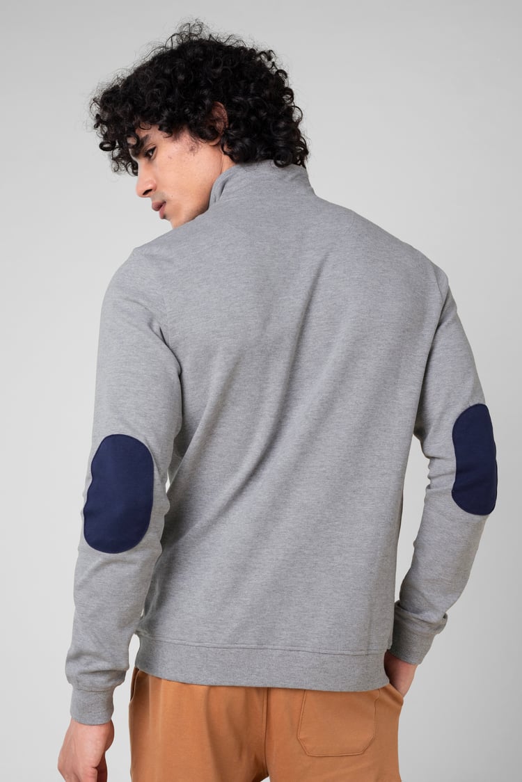 Elbow Patch Half Zip Sweatshirt