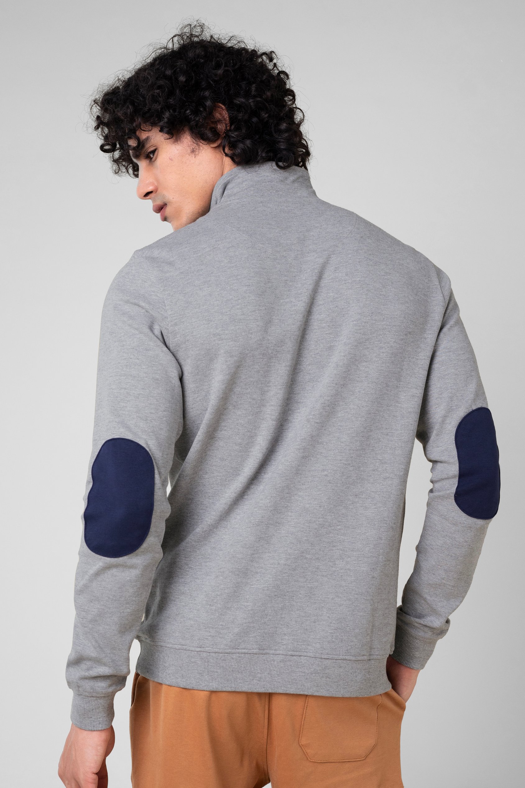 Elbow Patch Half Zip Sweatshirt