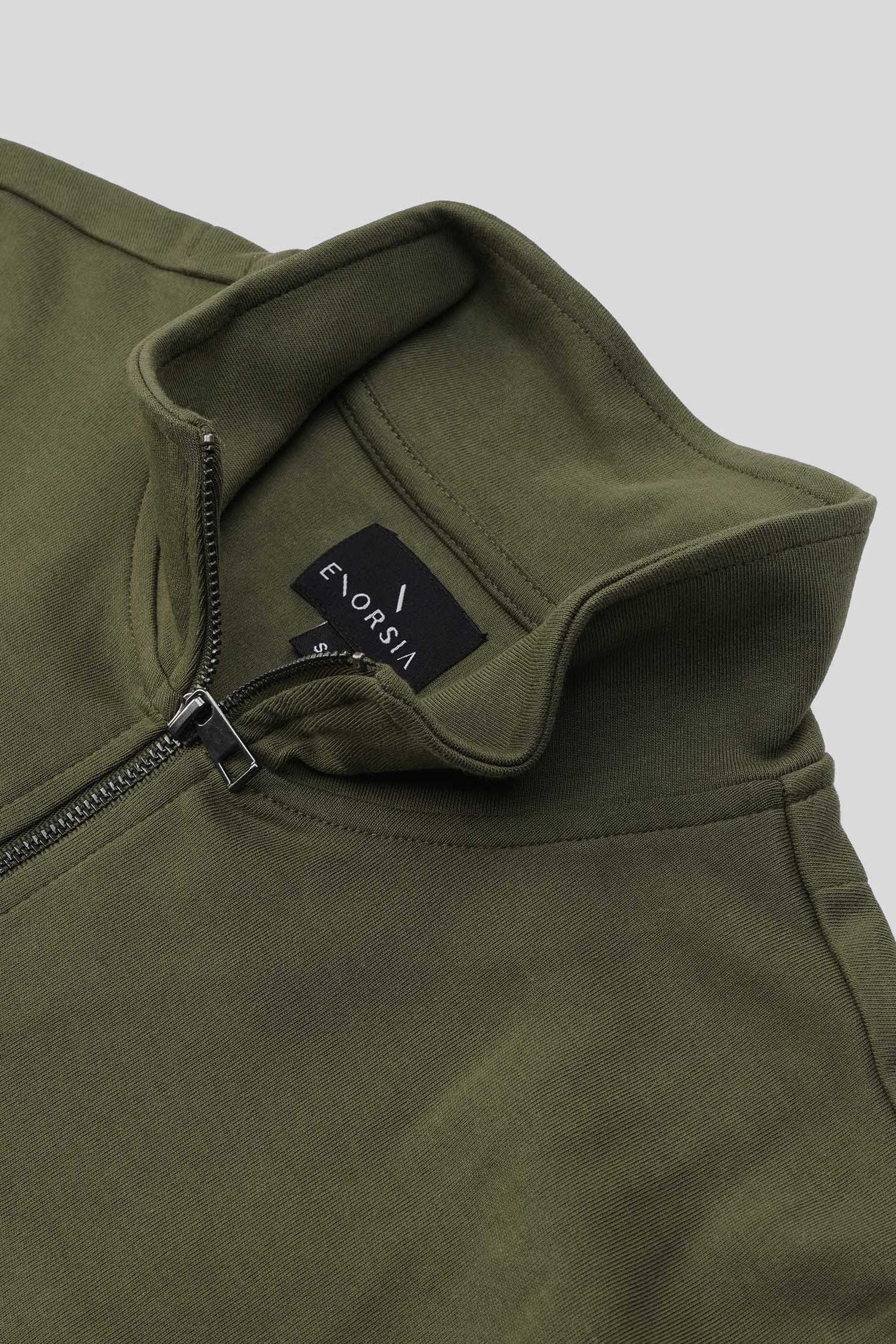 Elbow Patch Half Zip Sweatshirt