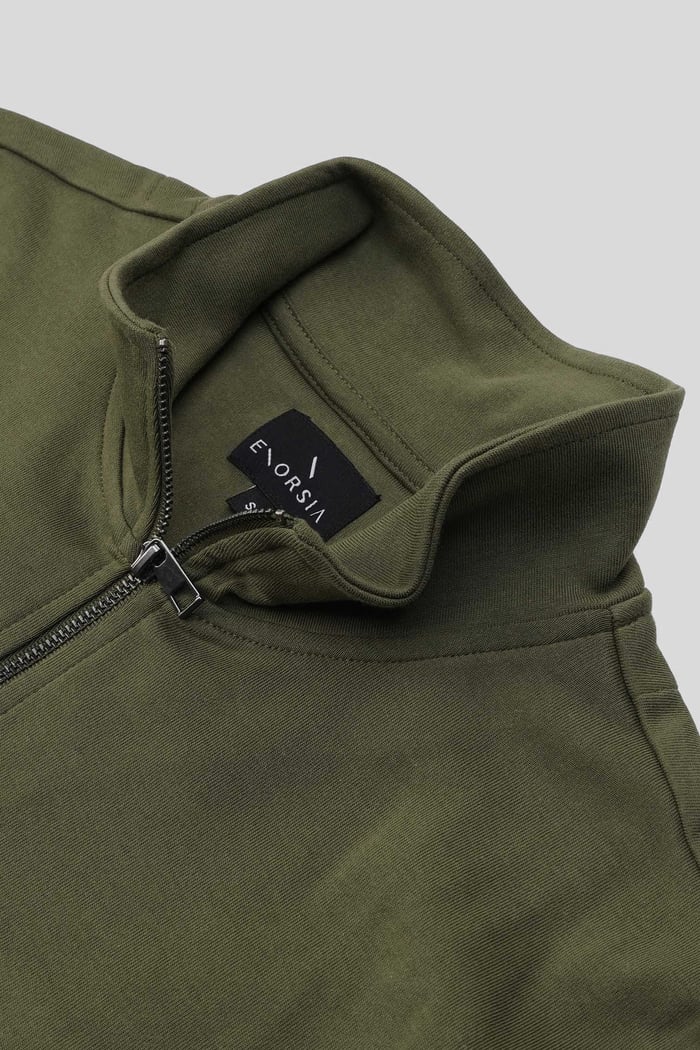 Elbow Patch Half Zip Sweatshirt