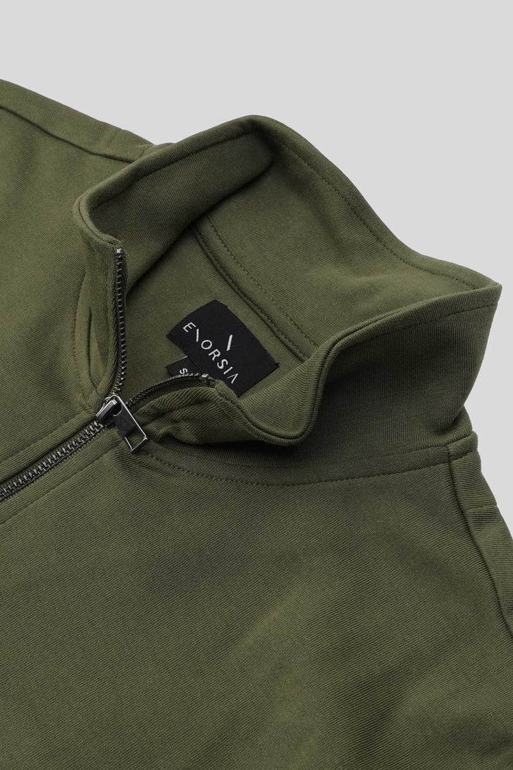 Elbow Patch Half Zip Sweatshirt