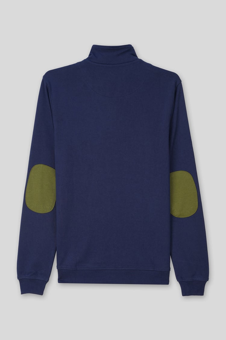 Elbow Patch Half Zip Sweatshirt