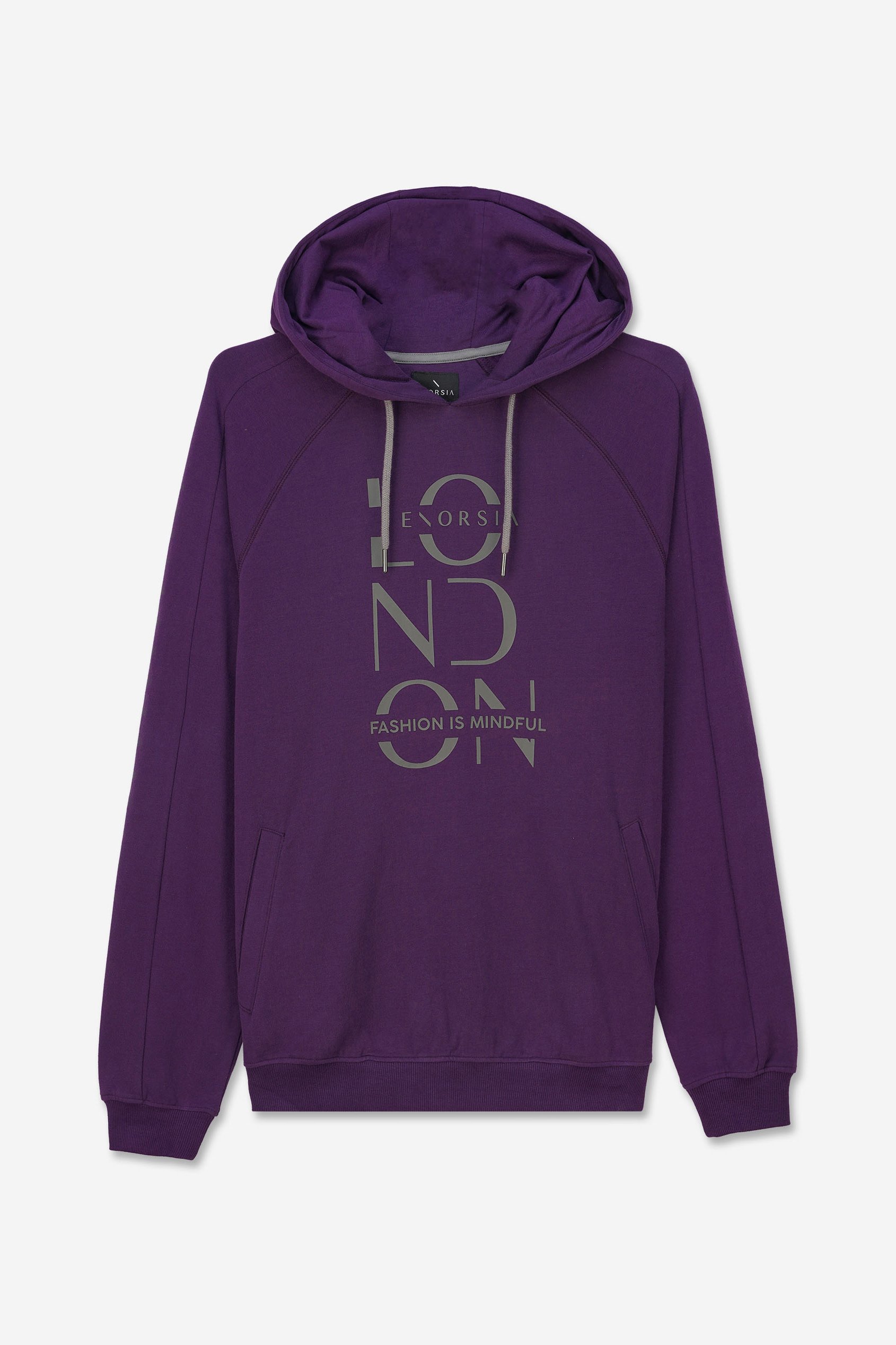 Raglan Sleeve Chest Print Hoodie