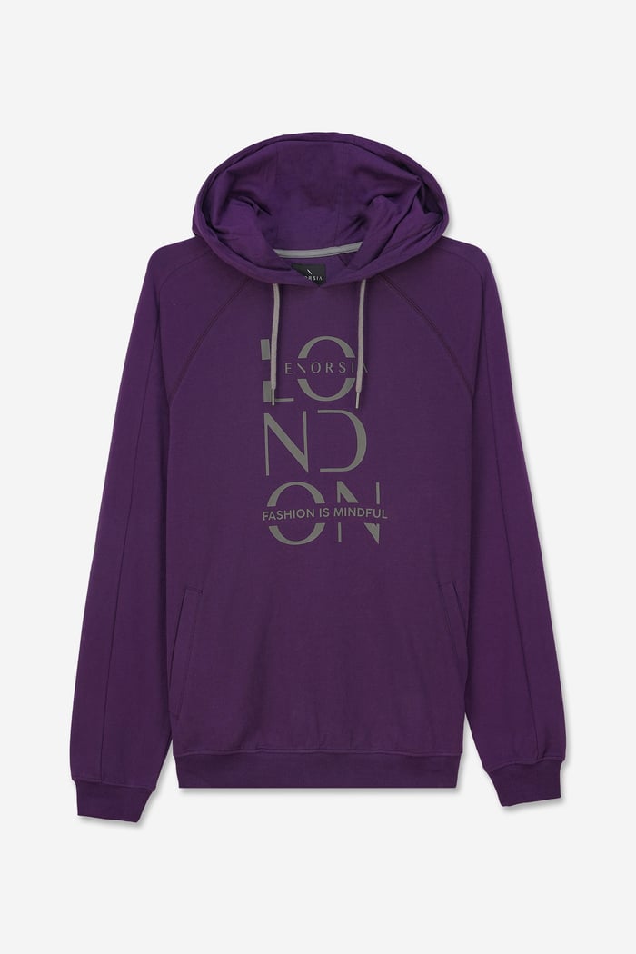 Raglan Sleeve Chest Print Hoodie