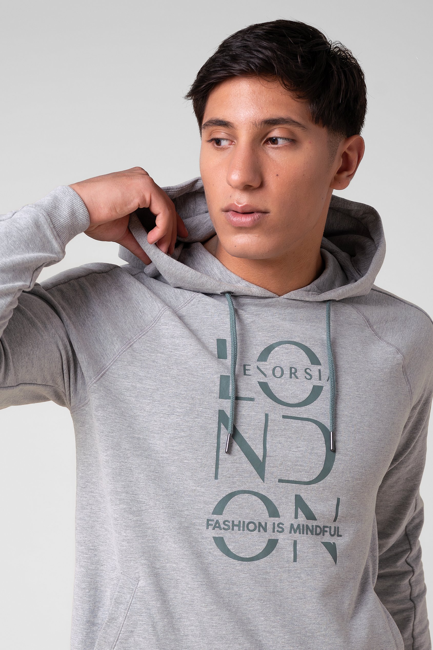 Raglan Sleeve Chest Print Hoodie