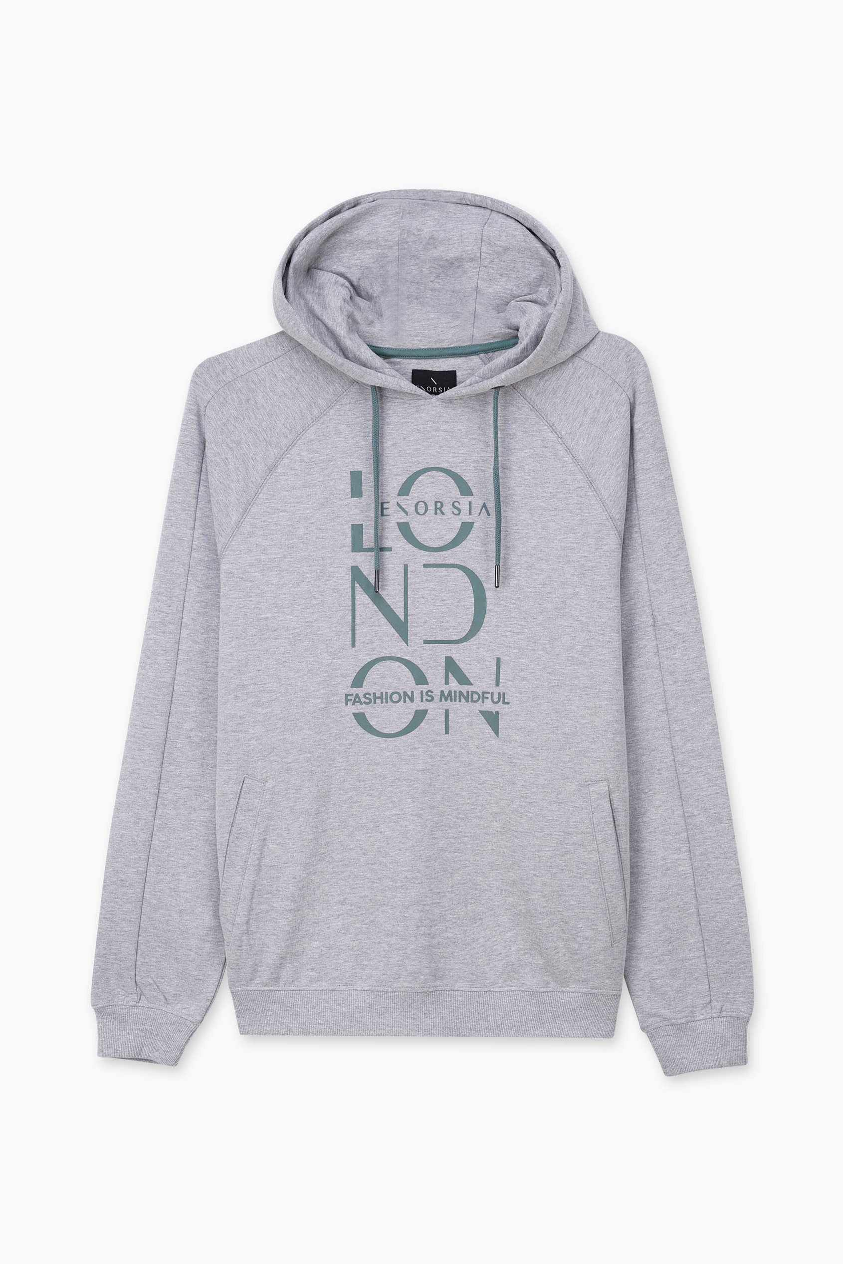 Raglan Sleeve Chest Print Hoodie