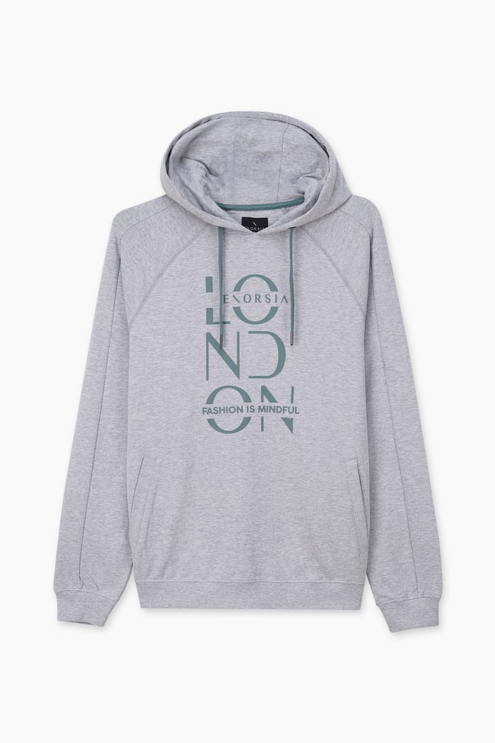 Raglan Sleeve Chest Print Hoodie