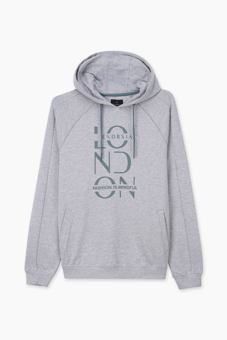 Raglan Sleeve Chest Print Hoodie