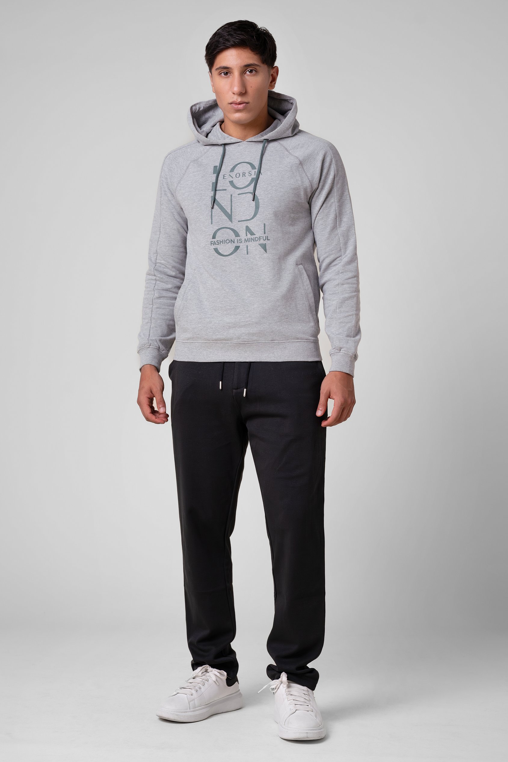 Raglan Sleeve Chest Print Hoodie