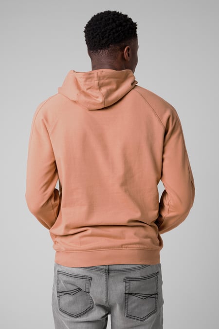 Orange Raglan Sleeve Chest Print Hoodie