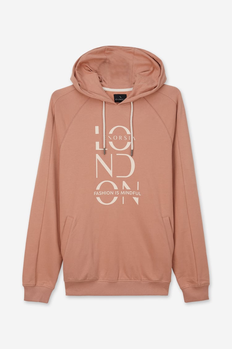 Raglan Sleeve Chest Print Hoodie