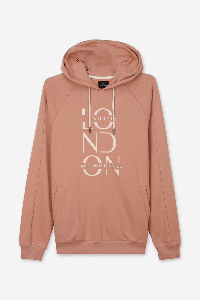 Raglan Sleeve Chest Print Hoodie