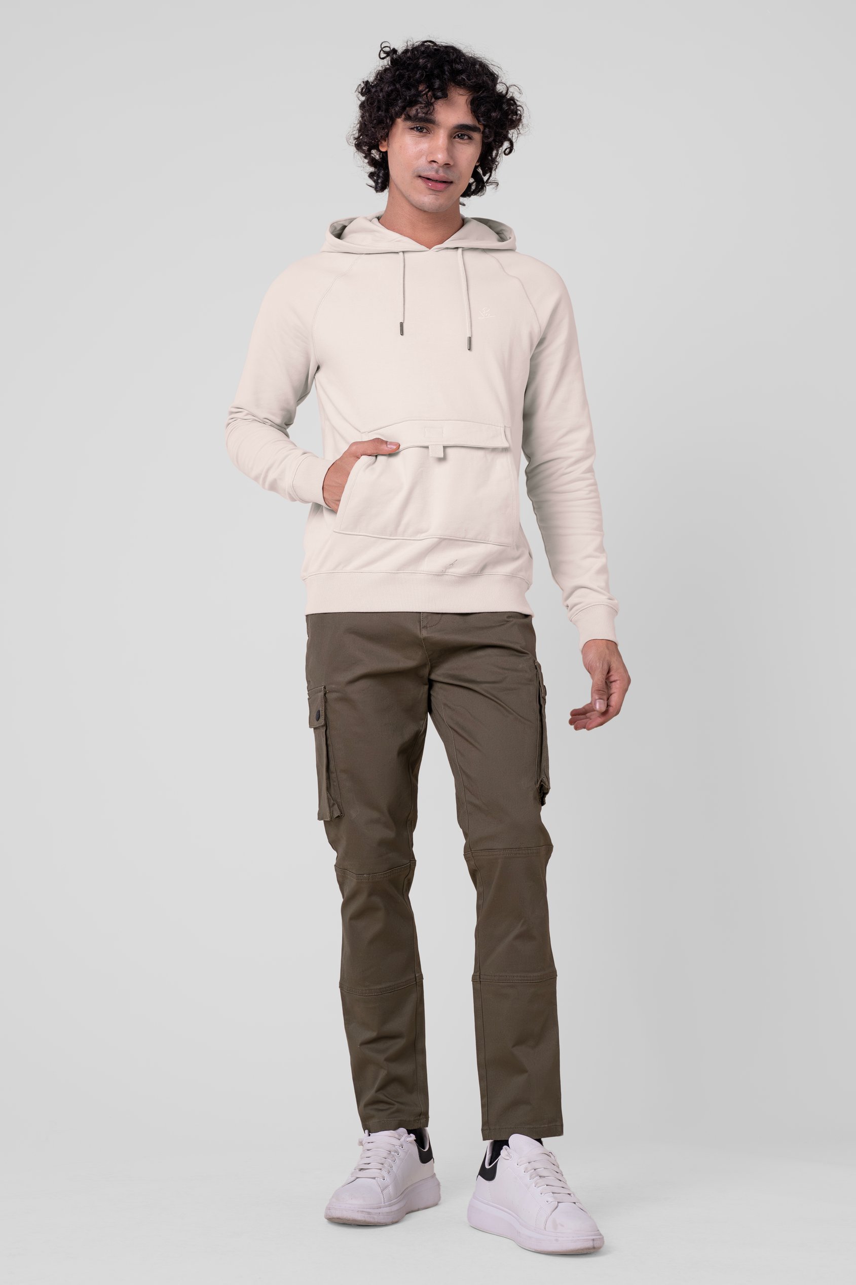 Flap Detail Kangaroo Pocket Hoodie