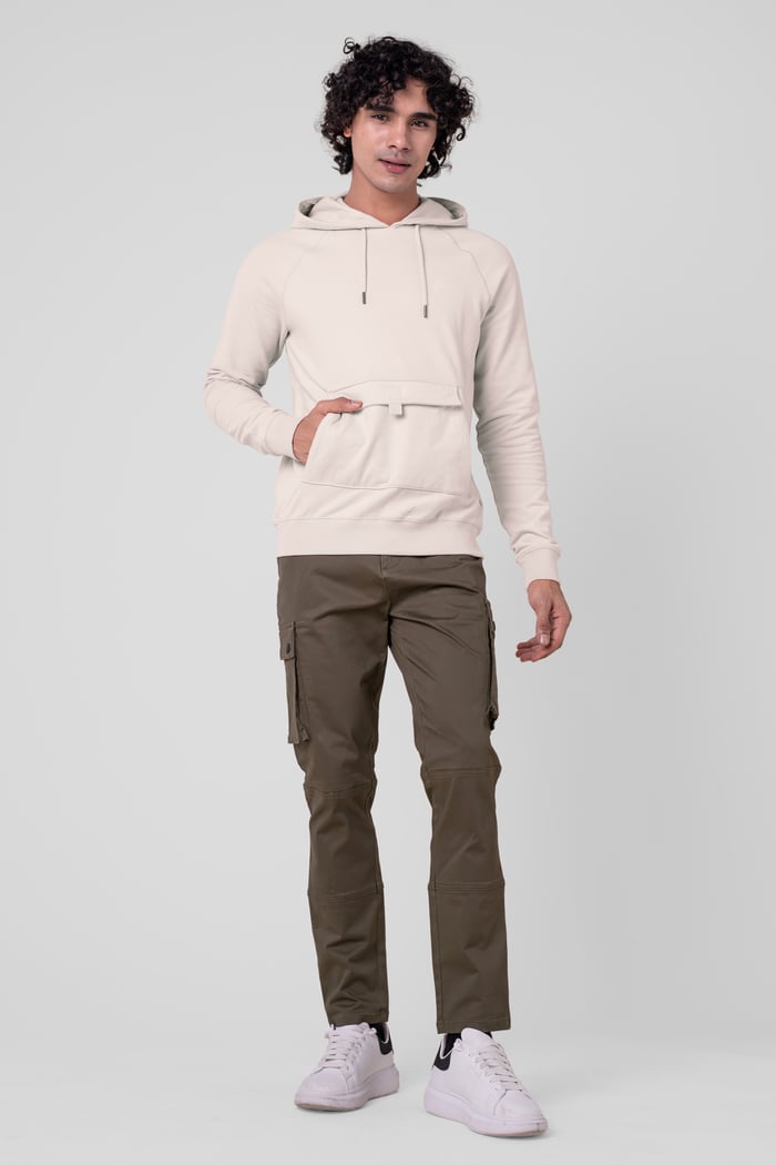 Flap Detail Kangaroo Pocket Hoodie