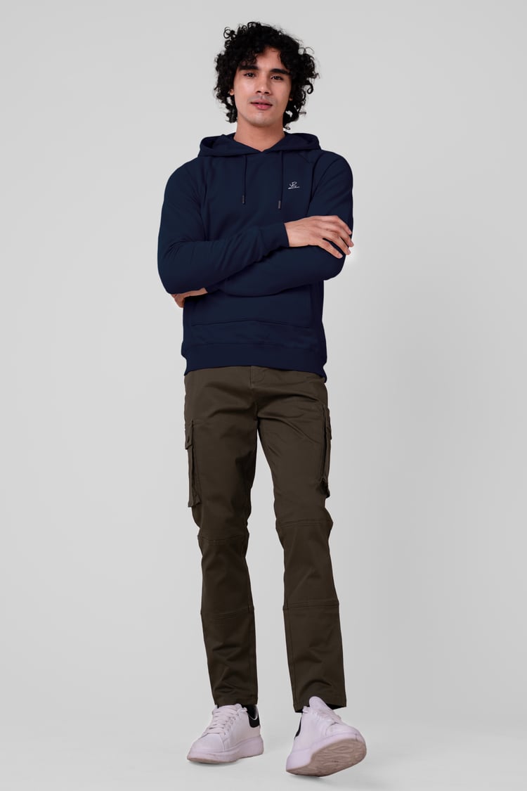 Flap Detail Kangaroo Pocket Hoodie