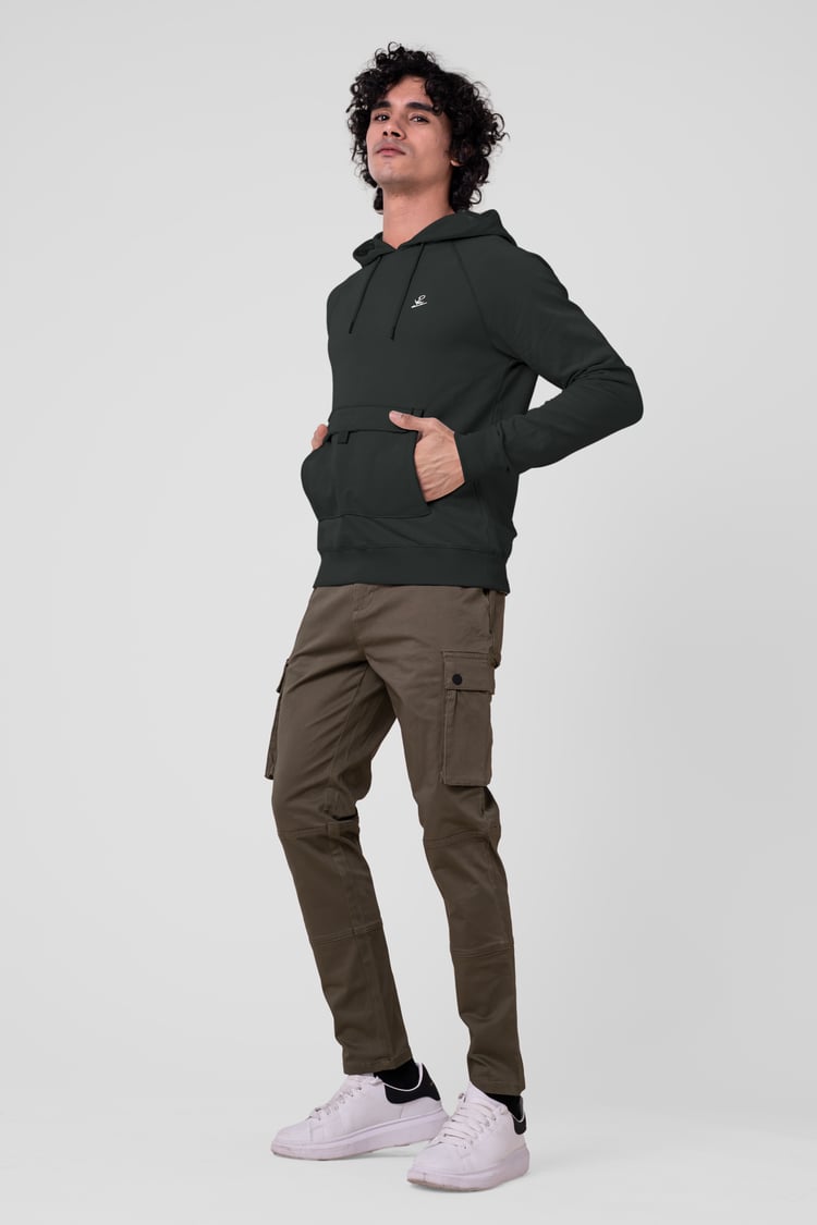 Flap Detail Kangaroo Pocket Hoodie