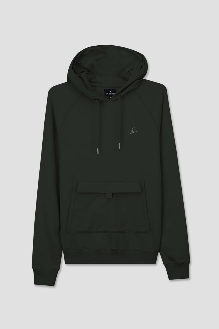 Flap Detail Kangaroo Pocket Hoodie